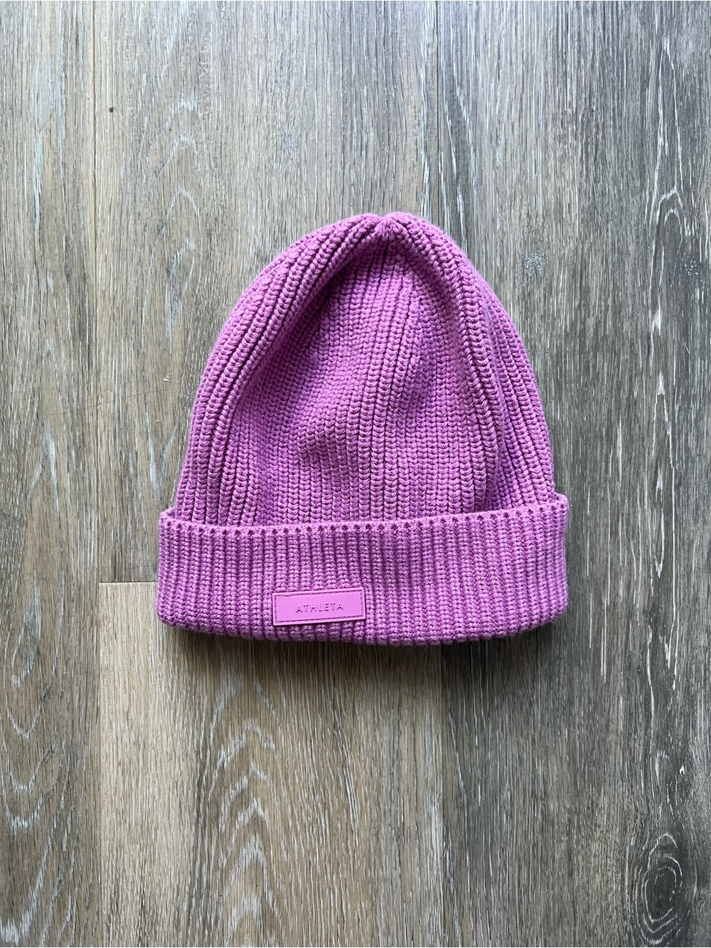 Athleta Kids Rose-Pink Ribbed Knit Cuffed Beanie